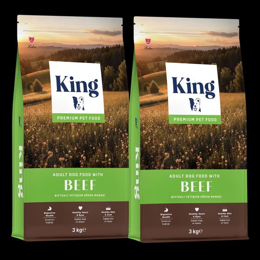 King Biftekli Yetişkin Köpek Maması 3 Kg x 2 Adet