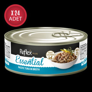Reflex Plus Essential Et Suyunda Pasifik Ton Balıklı Yetişkin Kedi Konservesi 70gr x 24 Adet