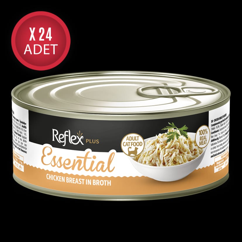 Reflex Plus Essential Et Suyunda Tavuk Göğüslü Yetişkin Kedi Konservesi 70gr x 24 Adet