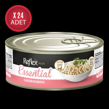 Reflex Plus Essential Et Suyunda Tavuklu Yavru Kedi Konservesi 70gr x 24 Adet