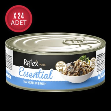 Reflex Plus Essential Et Suyu İçinde Uskumrulu Yetişkin Kedi Konservesi 70gr x 24 Adet