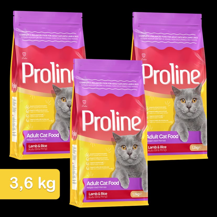 Proline Kuzu Etli Yetişkin Kedi Maması 1,2 Kg x 3 Adet