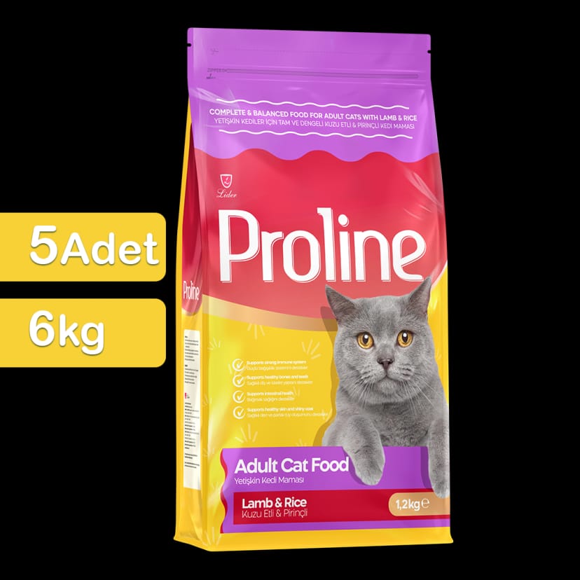 Proline Kuzu Etli Yetişkin Kedi Maması 1,2 Kg x 5 Adet