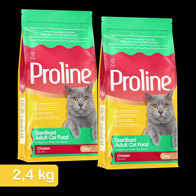 Proline Tavuklu Kısırlaştırılmış Yetişkin Kedi Maması 1,2 Kg x 2 Adet
