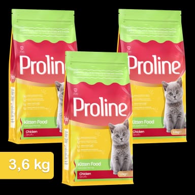 Proline Tavuklu Yavru Kedi Maması 1,2 Kg x 3 Adet