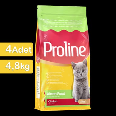 Proline Tavuklu Yavru Kedi Maması 1,2 Kg x 4 Adet