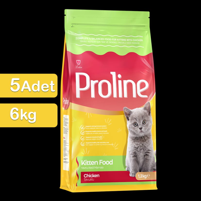 Proline Tavuklu Yavru Kedi Maması 1,2 Kg x 5 Adet