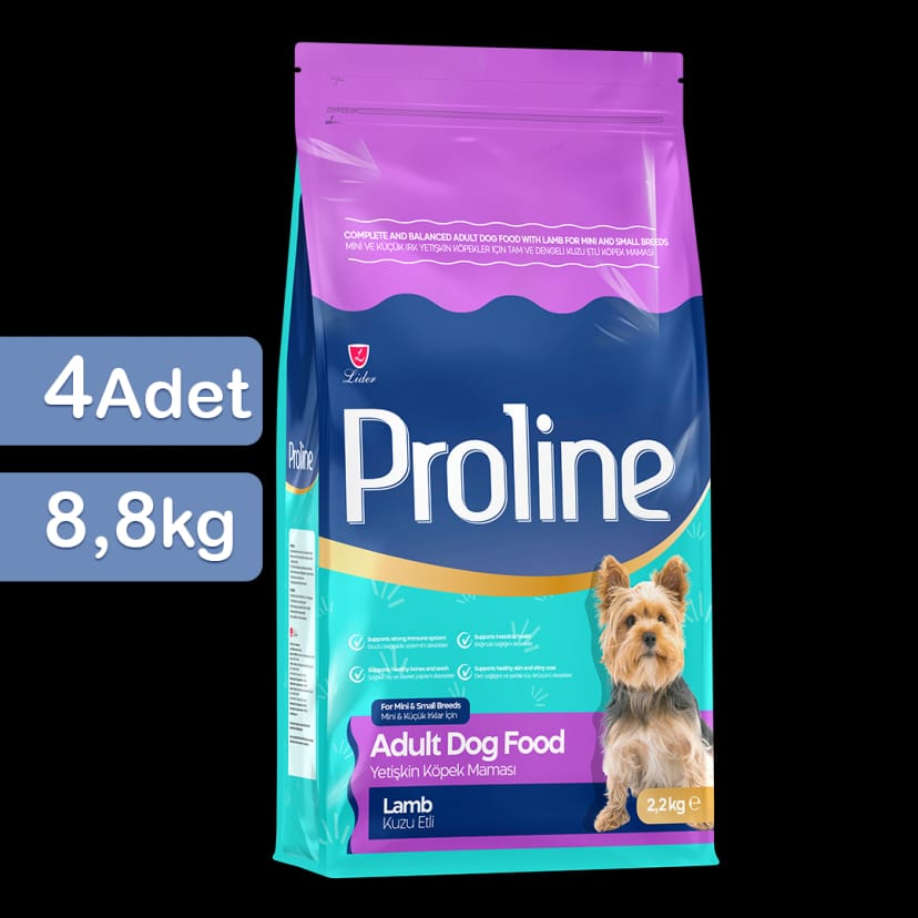 Proline Mini ve Küçük Irk Yetişkin Köpekler Kuzu Etli & Pirinçli Köpek Maması 2,2 Kg x 4 Adet