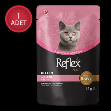 Reflex Plus Sos İçinde Et Parçacıklı Kuzu Etli Yavru Kedi Maması 85 g