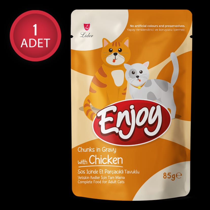 Enjoy Tavuk Etli Kedi Pouch Yaş Mama 85 Gr