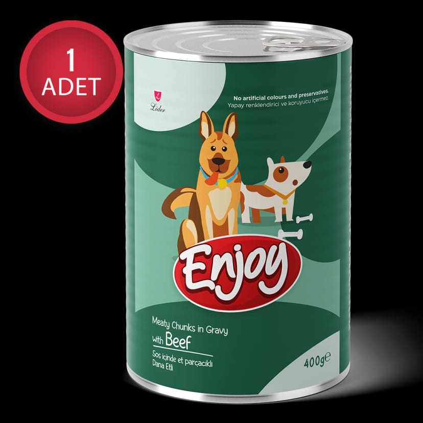 Enjoy Dana Etli Köpek Konservesi Sos İçinde Et Parçacıklı 400 Gr