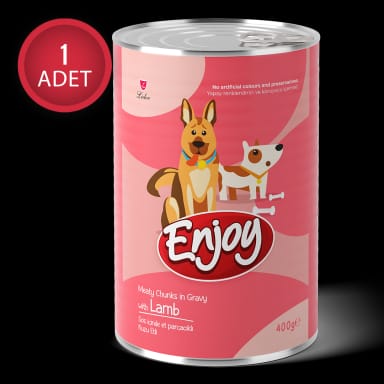 Enjoy Kuzu Etli Köpek Konservesi Sos İçinde Et Parçacıklı 400 Gr