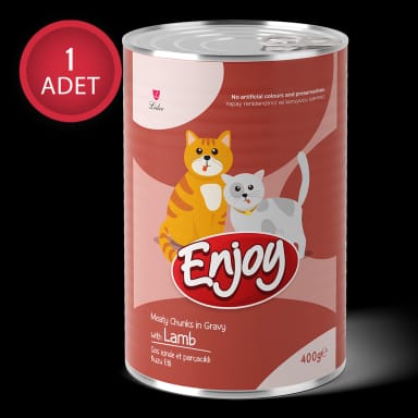 Enjoy Kuzu Etli Kedi Konservesi Sos İçinde Et Parçacıklı 400 Gr