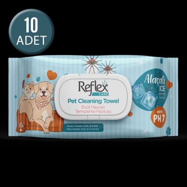 Reflex Care Evcil Hayvanlar İçin Çok Amaçlı Hijyenik Temizleme Havlusu 50’li - Alaçatı Ice Kokulu x 10 Adet