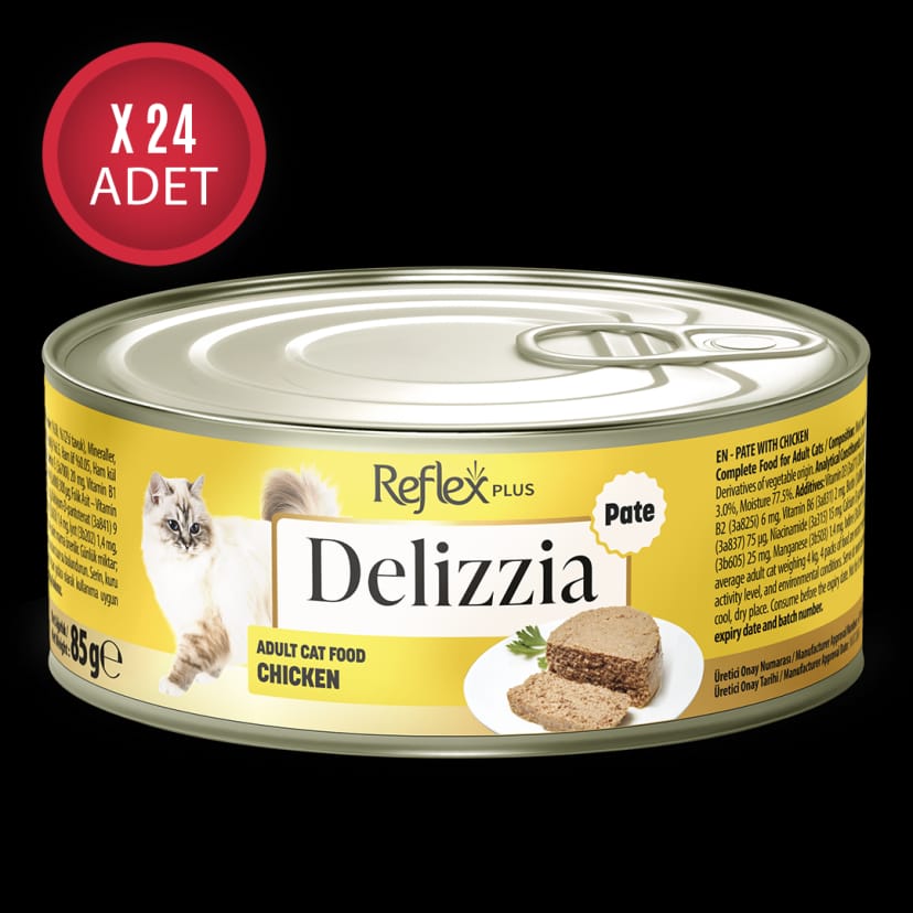 Reflex Plus Delizzia Kıyılmış Tavuklu Yetişkin Kedi Maması 85g x 24 Adet