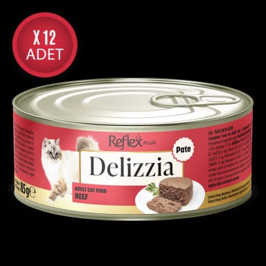 Reflex Plus Delizzia Kıyılmış Dana Etli Yetişkin Kedi Maması 85g x 12 Adet