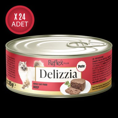 Reflex Plus Delizzia Kıyılmış Dana Etli Yetişkin Kedi Maması 85g x 24 Adet