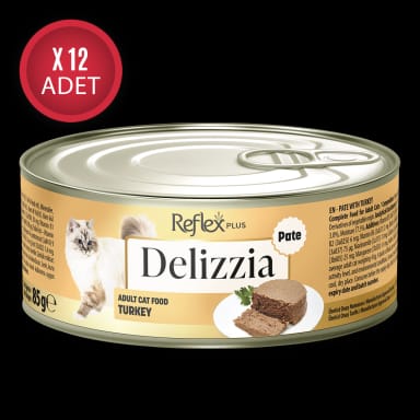 Reflex Plus Delizzia Kıyılmış Hindi Etli Yetişkin Kedi Maması 85g x 12 Adet