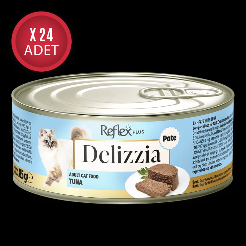 Reflex Plus Delizzia Kıyılmış Ton Balıklı Yetişkin Kedi Maması 85g x 24 Adet
