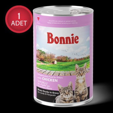 Bonnie Tavuklu Sos İçinde Et Parçacıklı Yavru Kedi Konservesi 400g