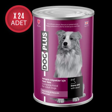 DogPlus Pate  Dana Etli Yetişkin Köpek Konserve Yaş Mama 395 Gr x 24 Adet