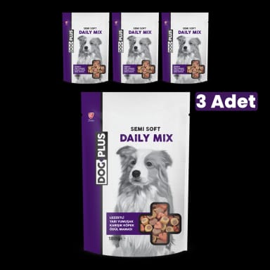 DogPlus Lezzetli Yarı Yumuşak Karışık Köpek Ödül Maması 180 Gr x 3 Adet