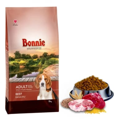 Bonnie Sığır Etli Yetişkin Köpek Maması 15 Kg