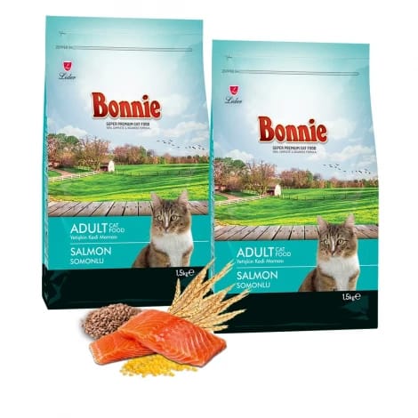 Bonnie Somonlu Yetişkin Kedi Maması 1,5 Kg x 2 Adet