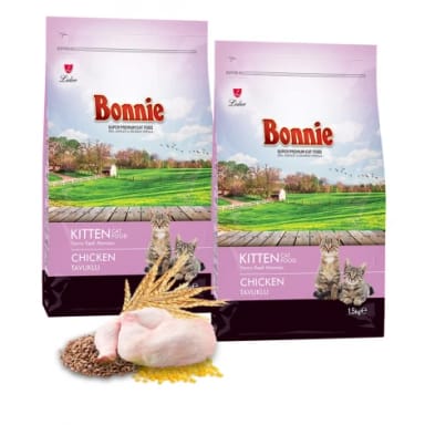 Bonnie Tavuklu Yavru Kedi Maması 1,5 Kg x 2 Adet