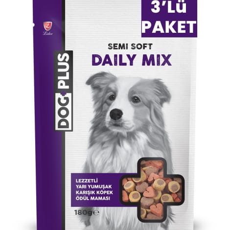 DogPlus Lezzetli Yarı Yumuşak Karışık Köpek Ödül Maması 180 Gr x 3 Adet
