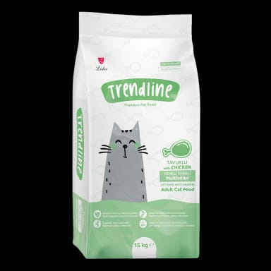 Trendline Renkli Taneli Tavuklu Yetişkin Kedi Maması 15 Kg