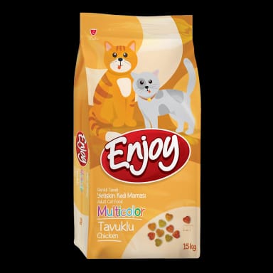 Enjoy Tavuklu Renkli Taneli Yetişkin Kedi Maması 15 Kg