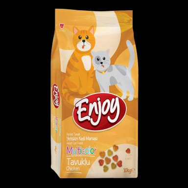 Enjoy Tavuklu Renkli Taneli Yetişkin Kedi Maması 10 Kg