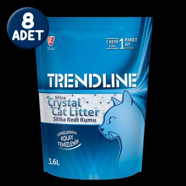 Trendline Silika Kristal 3.6 lt Kedi Kumu x 8 Adet