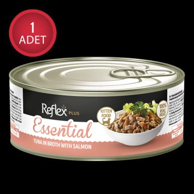 Reflex Plus Essential Et Suyunda Ton Balıklı ve Somonlu Yavru Kedi Konservesi 70gr