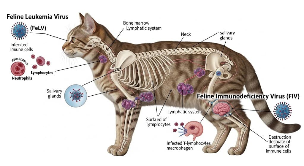 Kedi Lösemisi Virüsü (FeLV) ve Kedi İmmün Yetmezlik Virüsü (FIV)