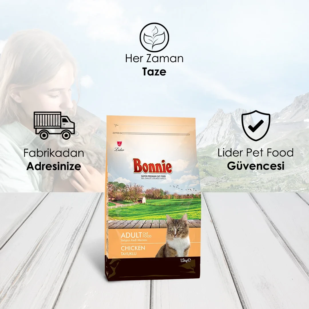 Bonnie Tavuklu Yetişkin Kedi Maması 1,5 Kg – 3. görsel
