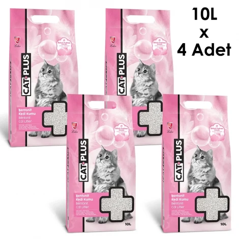CatPlus Bebek Pudralı Kedi Kumu 10 Lt x 4 Adet