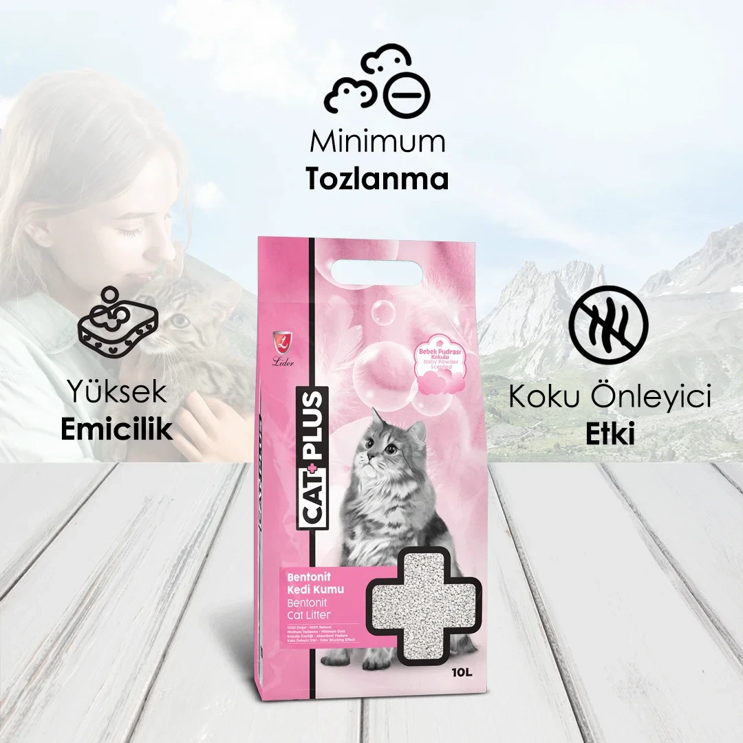 CatPlus Bebek Pudralı Kedi Kumu 10 Lt x 4 Adet – 2. görsel