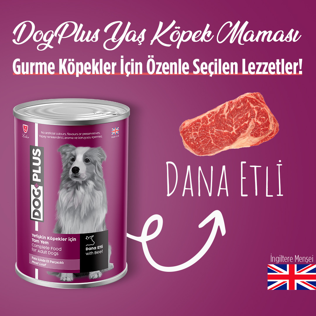 DogPlus Pate Dana Etli Yetişkin Köpek Konserve Yaş Mama 395 Gr x 12 Adet – 3. görsel