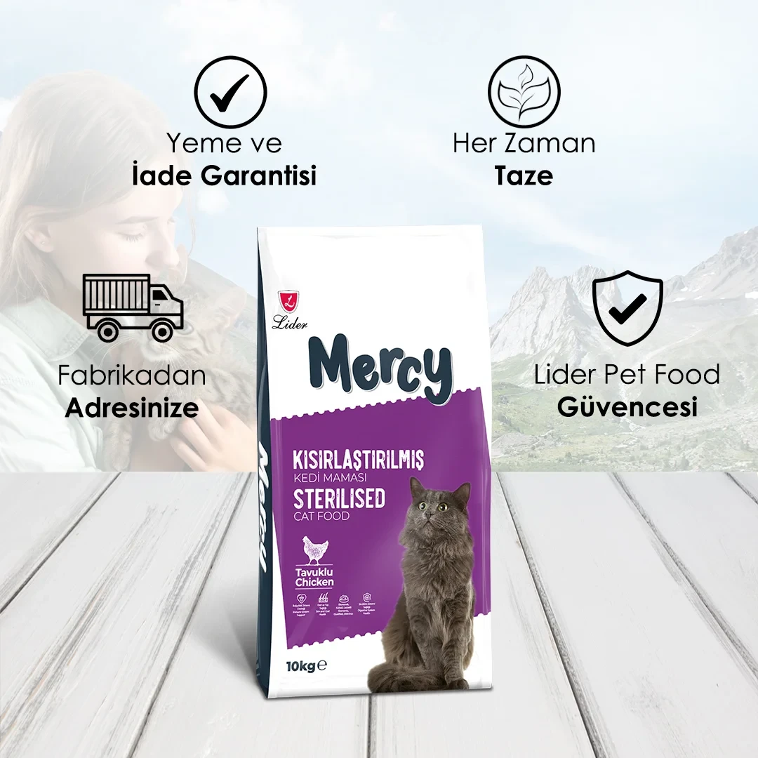 Mercy Tavuklu Kısırlaştırılmış Kedi Maması 10 Kg – 3. görsel