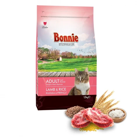 Bonnie Kuzu Etli Yetişkin Kedi Maması 1,5 Kg