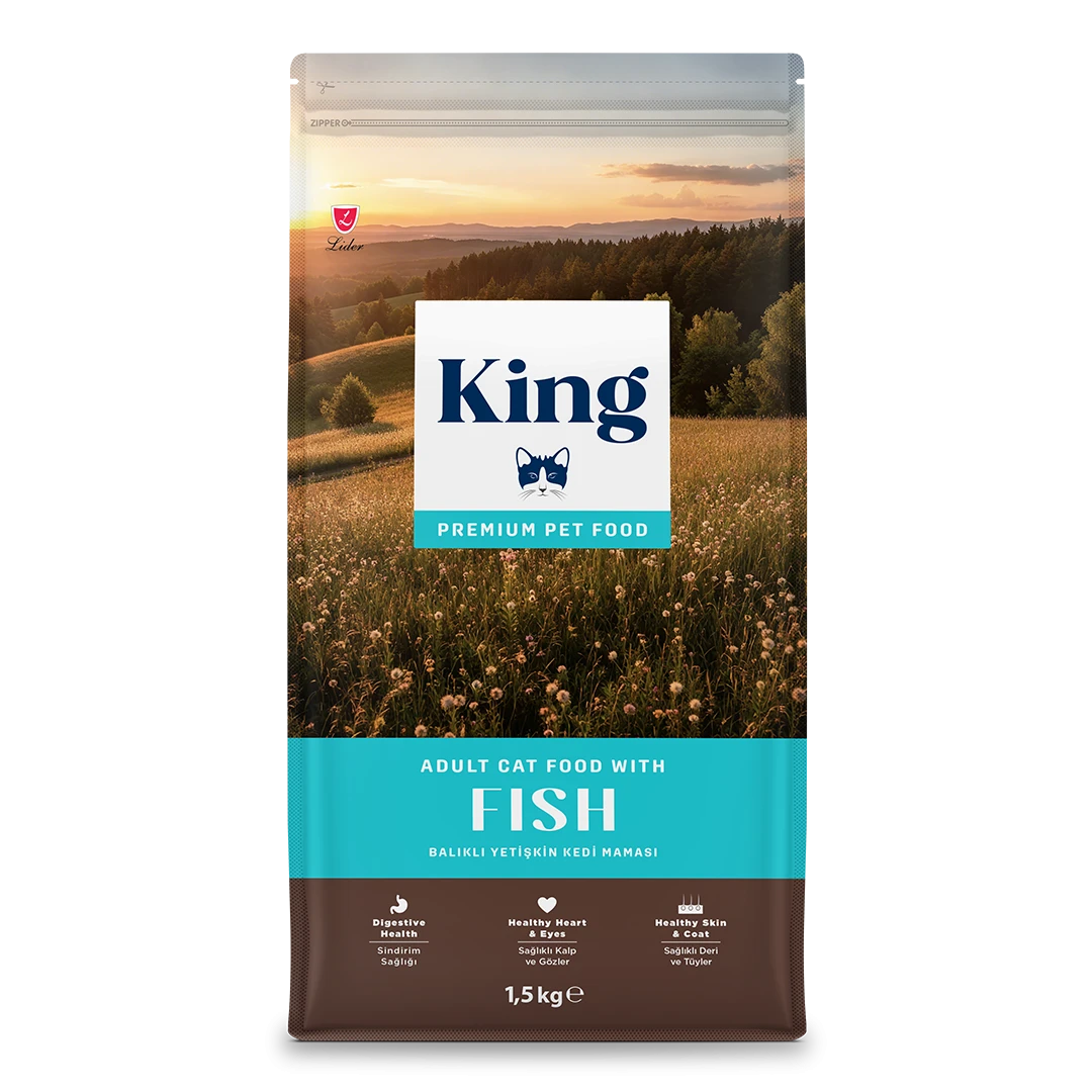 King Balıklı Yetişkin Kedi Maması 1,5 Kg