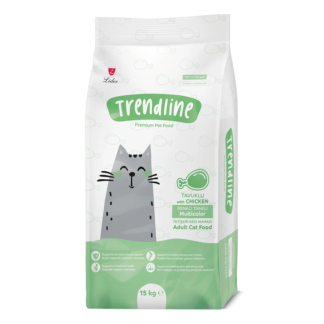 Trendline Renkli Taneli Tavuklu Yetişkin Kedi Maması 15 Kg – 2. görsel
