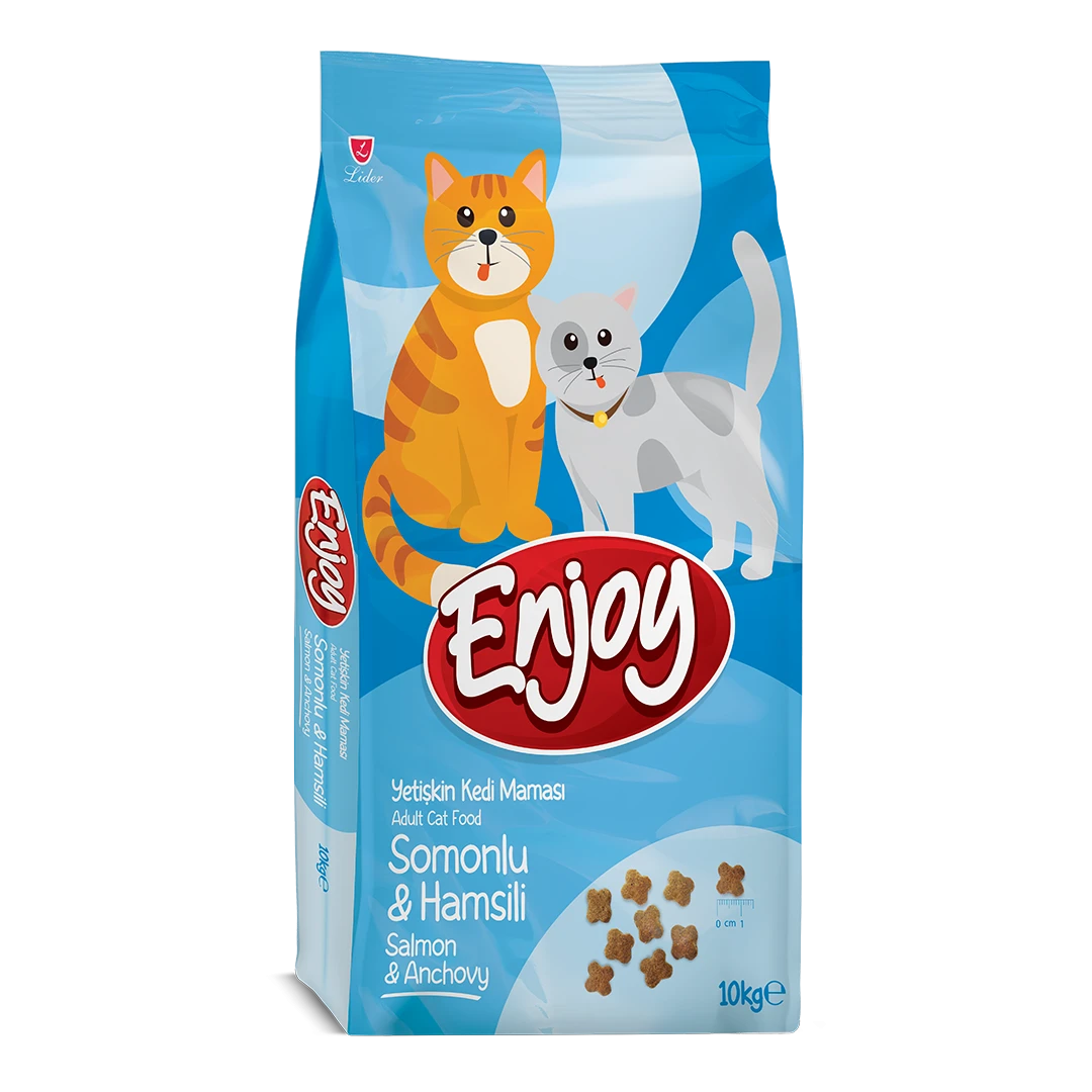 Enjoy Somonlu & Hamsili Yetişkin Kedi Maması 10 Kg