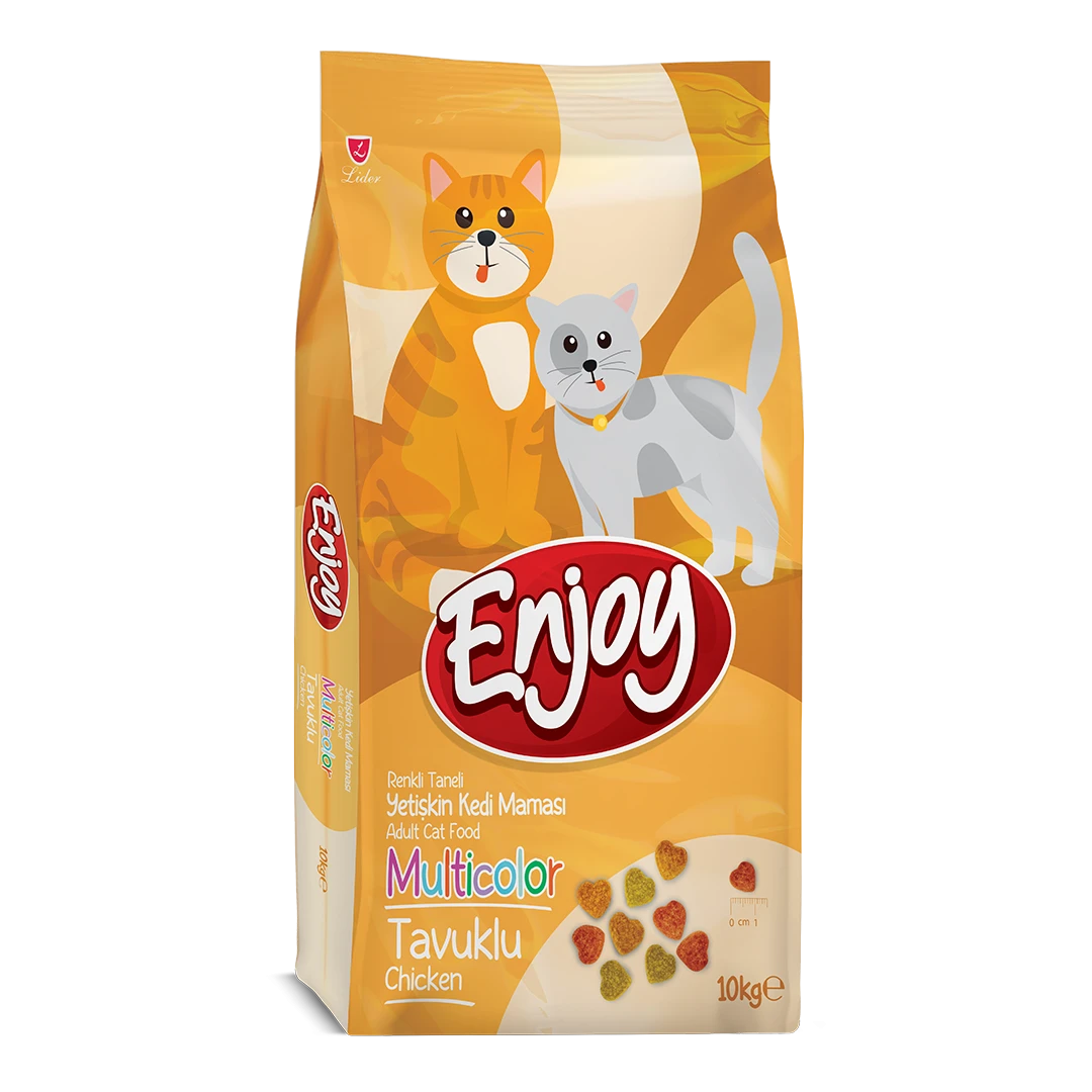Enjoy Tavuklu Renkli Taneli Yetişkin Kedi Maması 10 Kg
