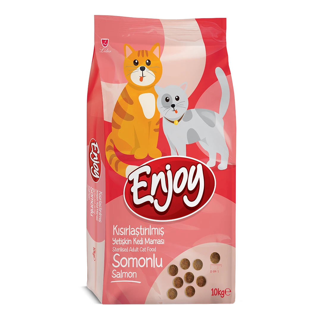 Enjoy Somonlu Kısırlaştırılmış Yetişkin Kedi Maması 10 Kg