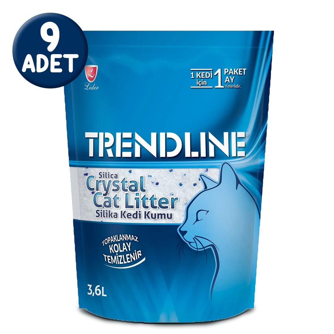 Trendline Silika Kristal 3.6 lt Kedi Kumu x 9 Adet