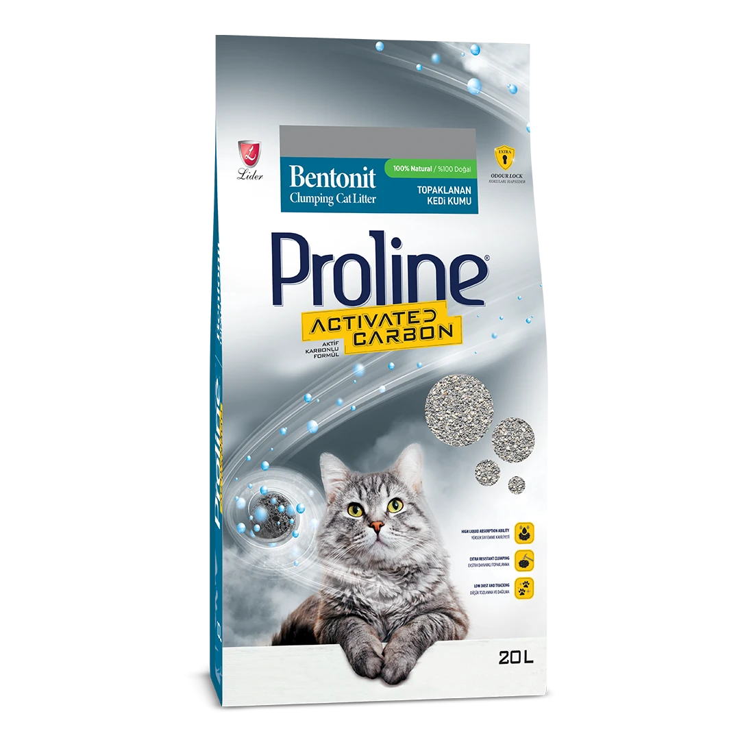 Proline Aktif Karbonlu Topaklanan Kedi Kumu 20 Lt