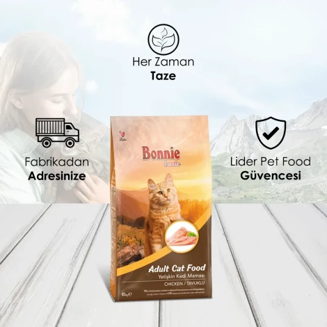 Bonnie Tavuklu Yetişkin Kedi Maması 10 Kg